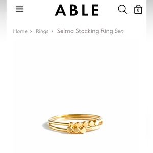 ABLE gold Selma stacking ring set size 6